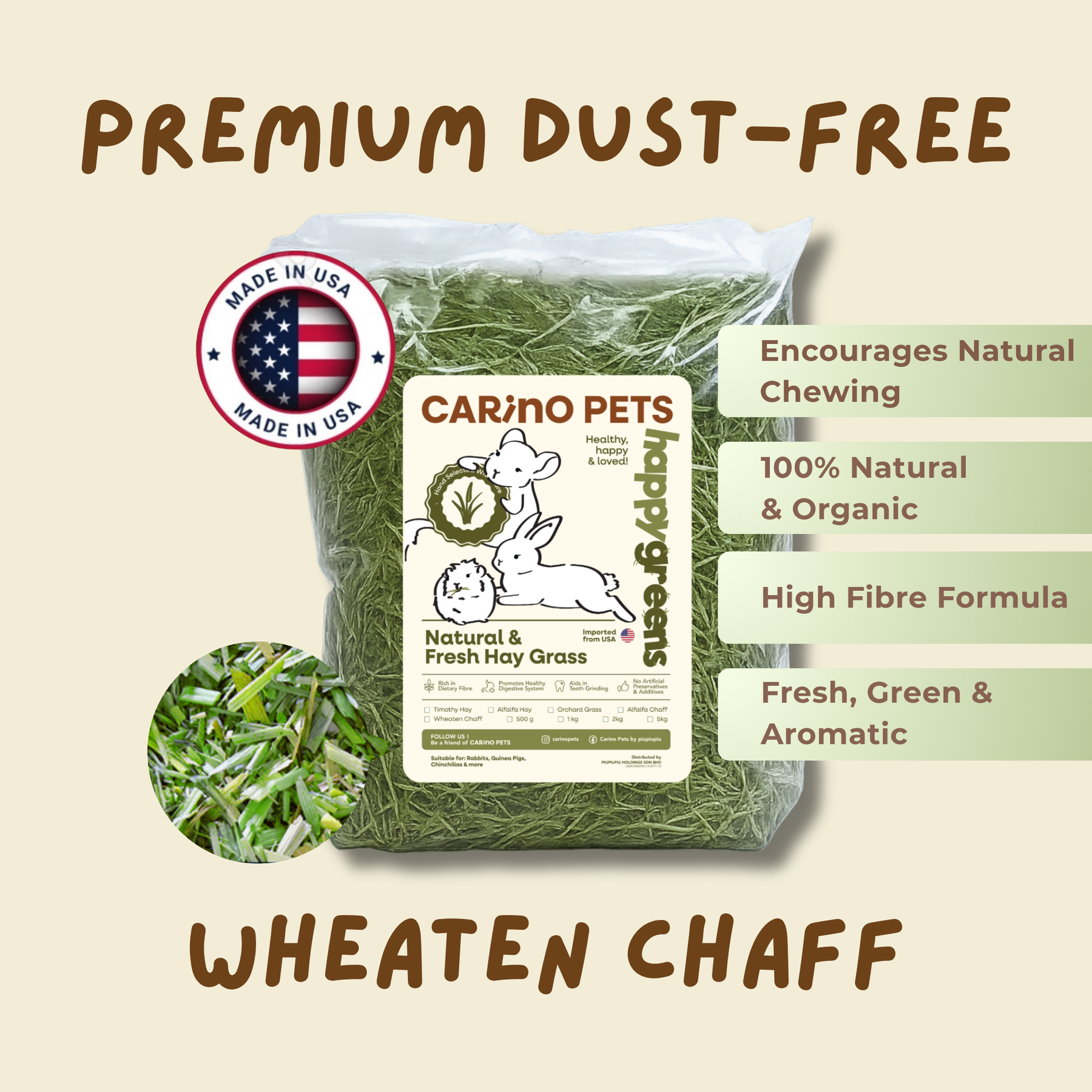 [PREMIUM DUST-FREE] WHEATEN CHAFF HAY