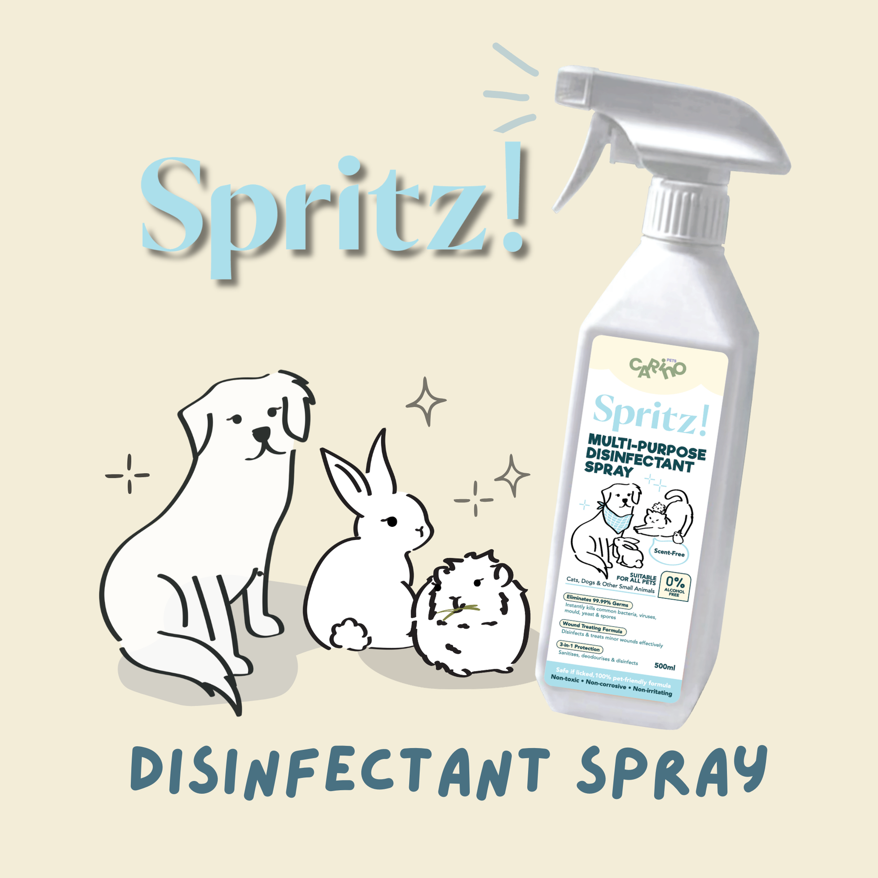 SPRITZ! MULTI-PURPOSE PET DISINFECTANT SPRAY 500ml