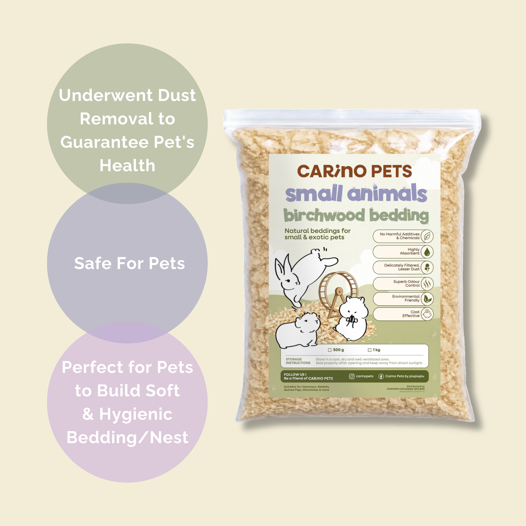 PREMIUM WOOD SHAVINGS PET BEDDING 1 KG