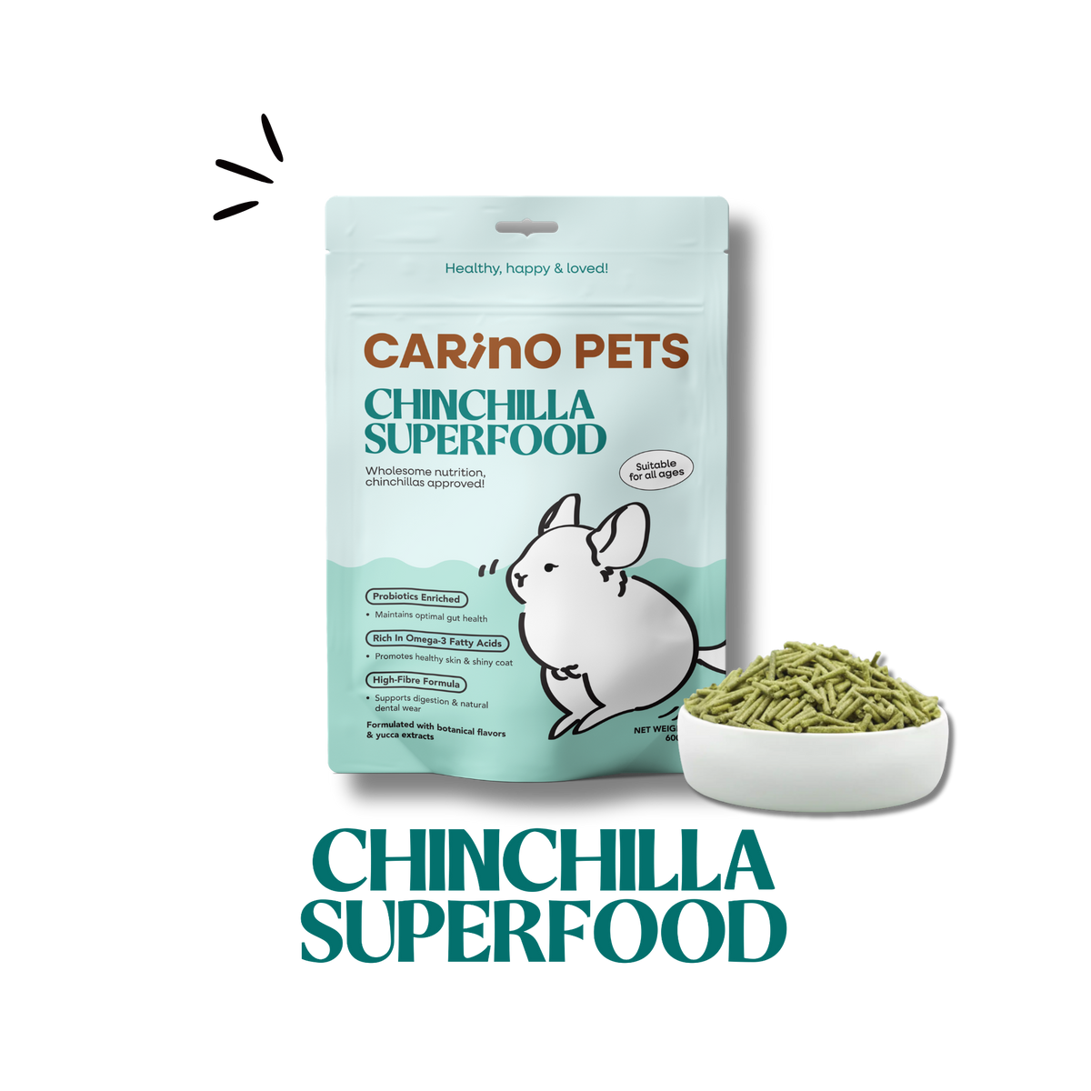 CHINCHILLA SUPERFOOD PREMIUM COMPLETE DIET FEED 600G