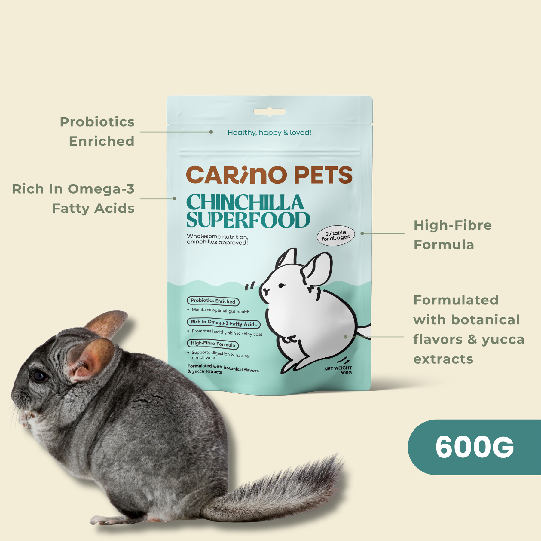 PREMIUM CHINCHILLA SUPERFOOD 600G