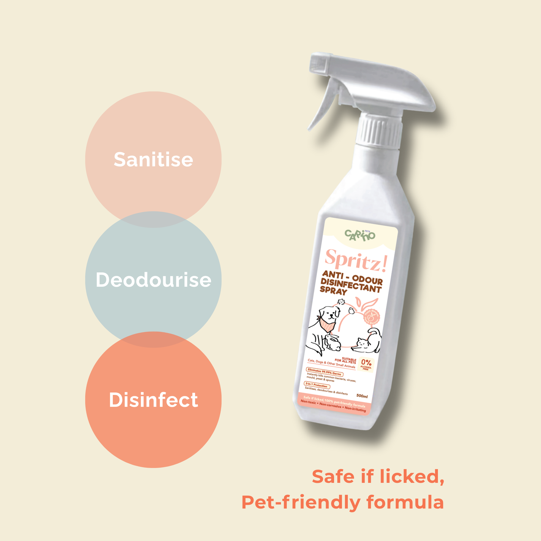 SPRITZ! PEACH BLOSSOM ANTI-ODOUR PET DISINFECTANT SPRAY 500ml