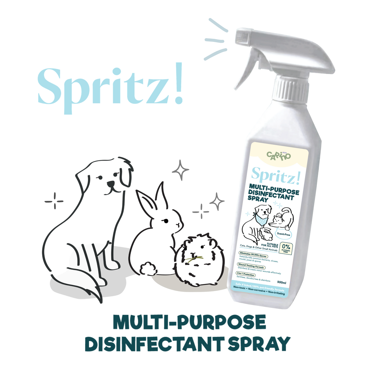 SPRITZ! MULTI-PURPOSE PET DISINFECTANT SPRAY 500ml